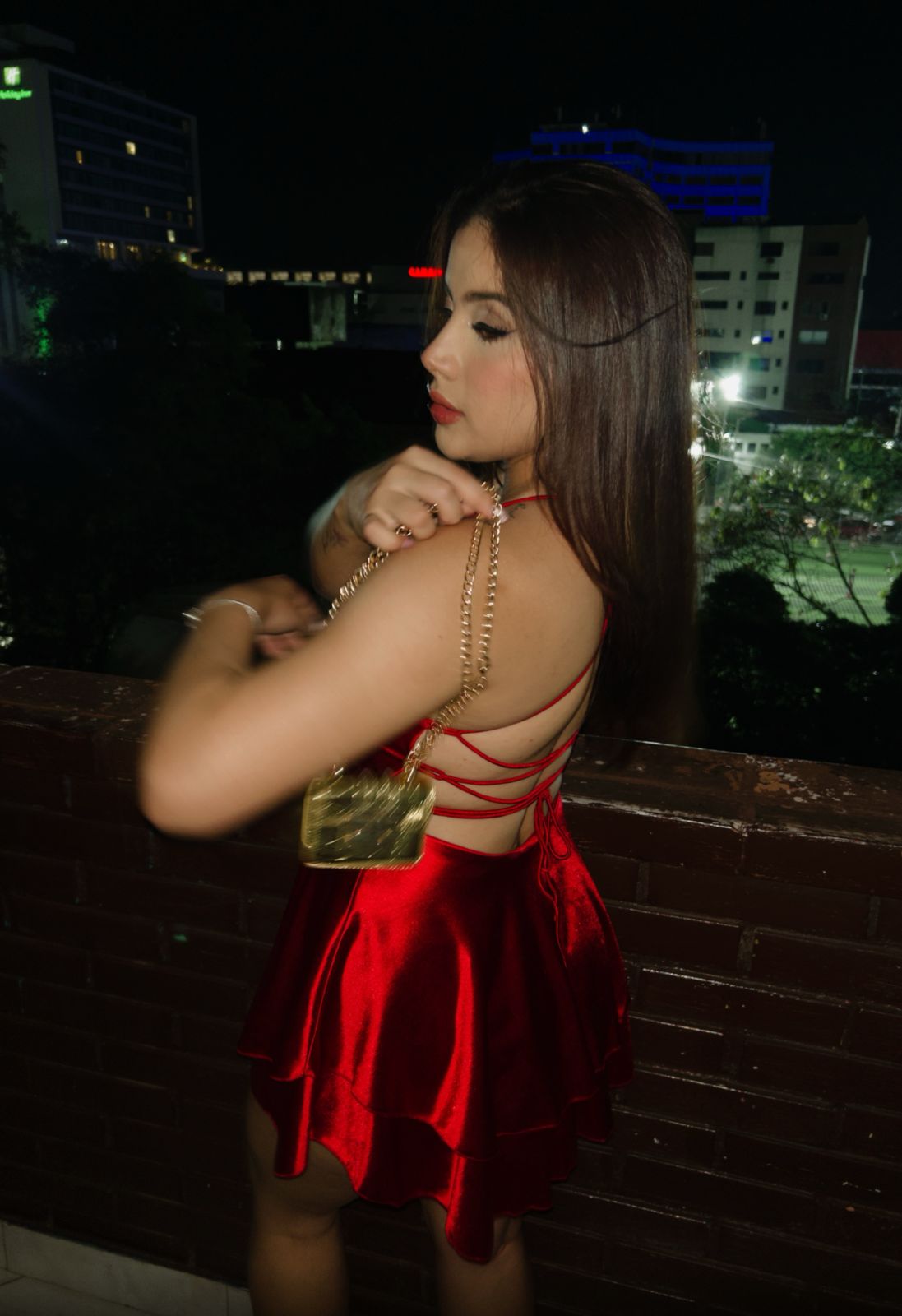 Vestido Satin Rojo