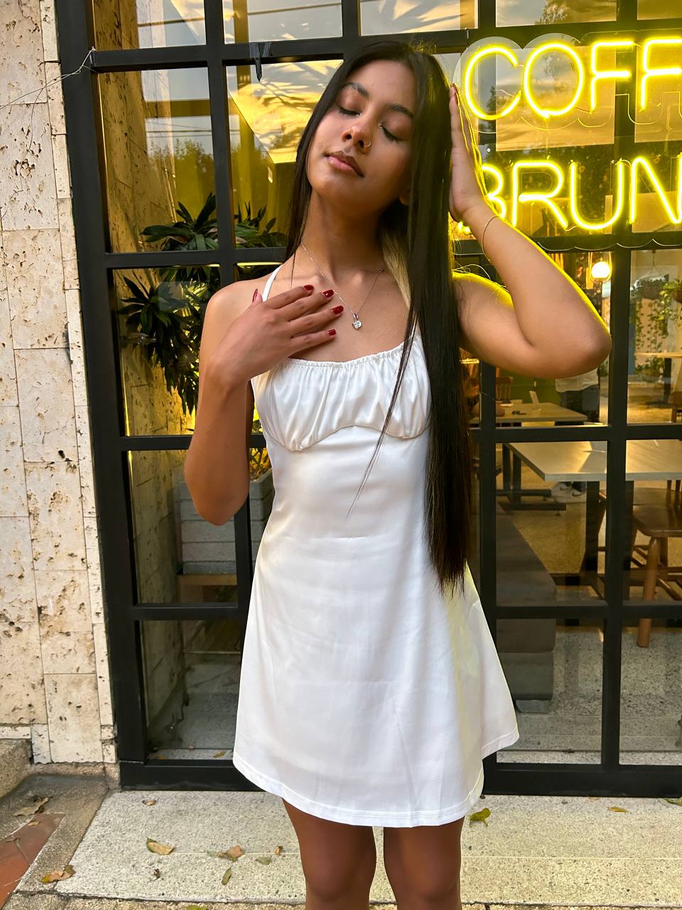 Vestido Satin Blanco